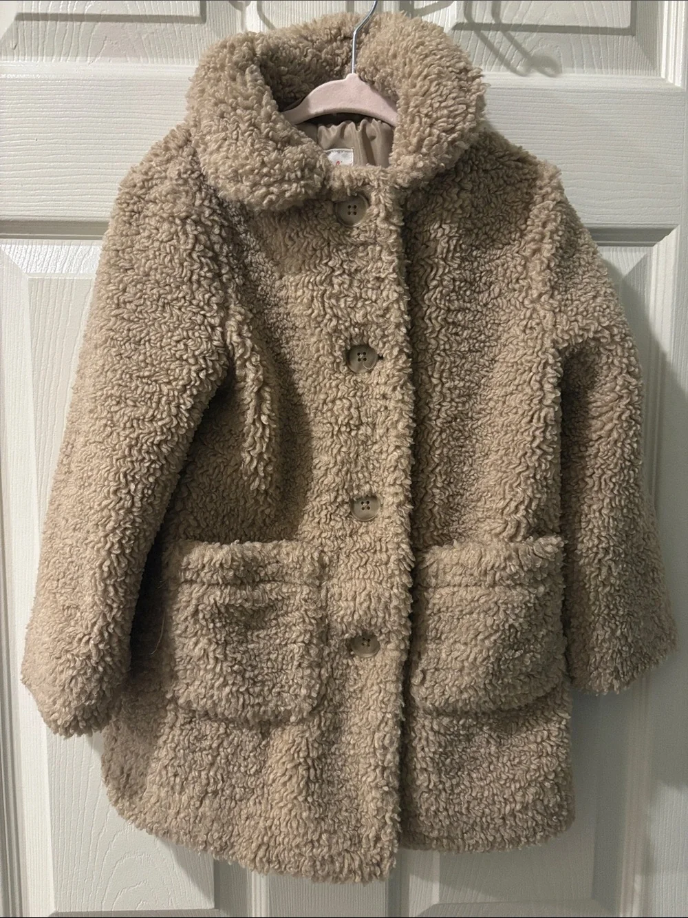 Cat & Jack Beige Faux-Sherpa Teddy Coat for Kids